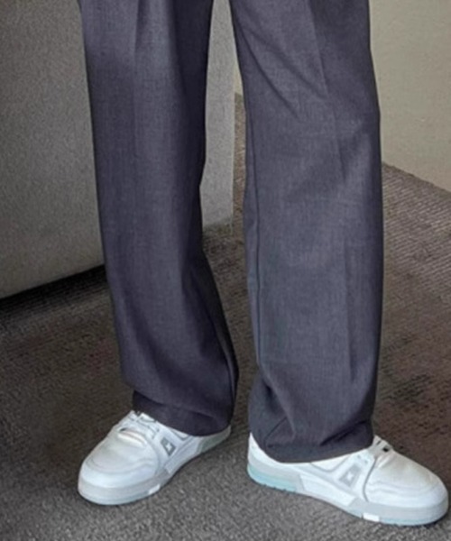 KELVIN（ケルヴァン）の「Belted Tuck Wide Slacks Pants ベルト付き ワイド タックスラックス（スラックス・メンズ・ブラック/グレー・MEDIUM/LARGE）」の15枚目の写真
