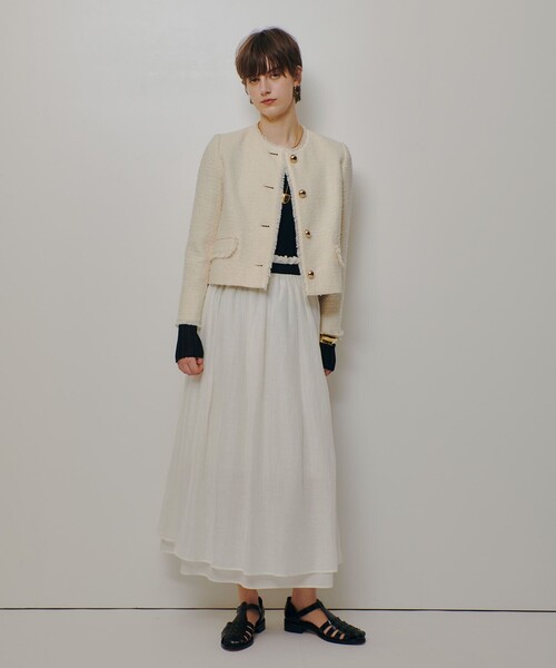 allureville（アルアバイル）の「ツィードノーカラージャケット（ノーカラージャケット・レディース・ネイビー/アイボリー/ブラック系その他・2/1）」の7枚目の写真