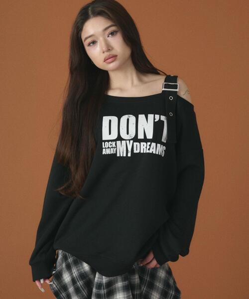 dispark（ディスパーク）の「DISPARK/【26年春新作】ベルトショルダーグラフィックスウェット（スウェット・レディース・ホワイト/ブラック/グレー・FREE）」の2枚目の写真