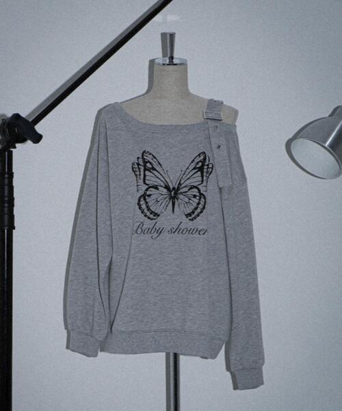 dispark（ディスパーク）の「DISPARK/【26年春新作】ベルトショルダーグラフィックスウェット（スウェット・レディース・ホワイト/ブラック/グレー・FREE）」の13枚目の写真