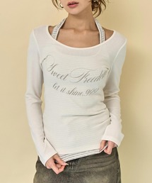 ANAP | ホルターネックドッキングプリントトップス(Tシャツ/カットソー)