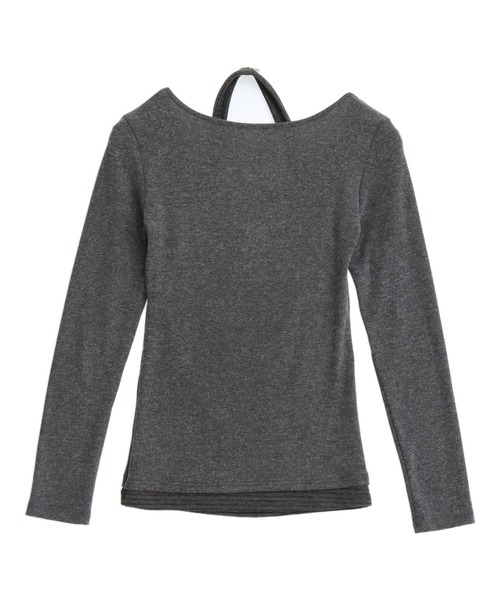 ANAP(アナップ)の「ホルターネックドッキングプリントトップス(Tシャツ/カットソー・レディース・グレー/ホワイト/ブラック・F)」の19枚目の写真