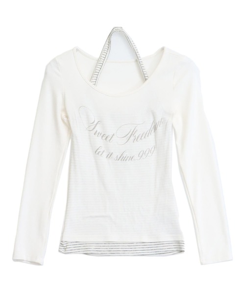 ANAP(アナップ)の「ホルターネックドッキングプリントトップス(Tシャツ/カットソー・レディース・グレー/ホワイト/ブラック・F)」の20枚目の写真