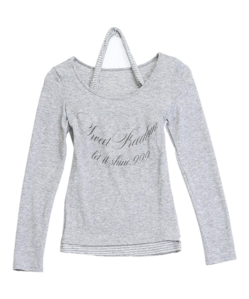 ANAP(アナップ)の「ホルターネックドッキングプリントトップス(Tシャツ/カットソー・レディース・グレー/ホワイト/ブラック・F)」の21枚目の写真