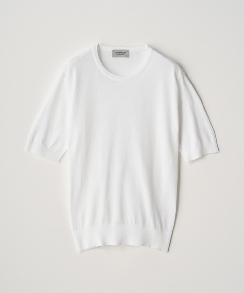 JOHN SMEDLEY(ジョンスメドレー)の「半袖コットンニットプルオーバー(ニット/セーター・レディース・ホワイト系2・M/S)」の1枚目の写真