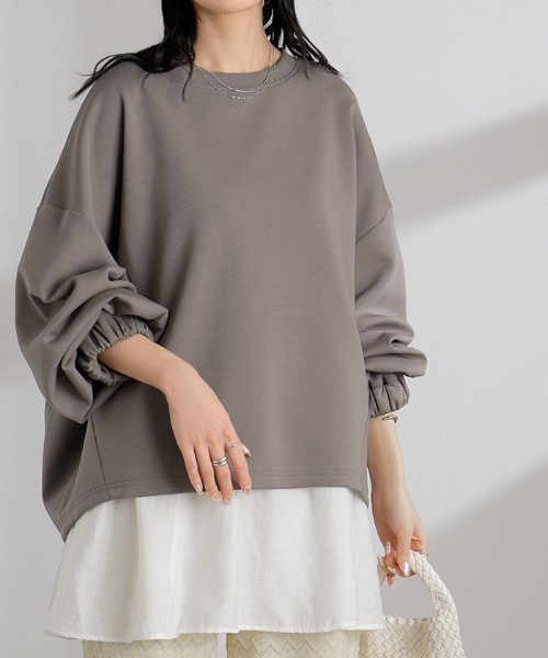 HUG.U(ハグユー)の「「 重ねても単品でも◎ 」 スウェット × キャミソール 2点セット(スウェット・レディース・ライトグレー/ブラック/グレイッシュベージュ/クリーム・FREE)」の16枚目の写真