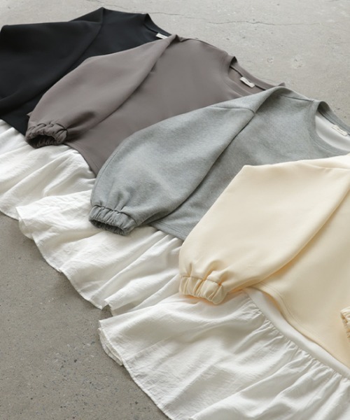 HUG.U(ハグユー)の「「 重ねても単品でも◎ 」 スウェット × キャミソール 2点セット(スウェット・レディース・ライトグレー/ブラック/グレイッシュベージュ/クリーム・FREE)」の19枚目の写真