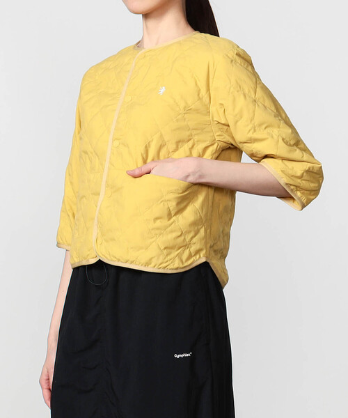GYMPHLEX(ジムフレックス)の「Gymphlex | インナーキルティングジャケット WOMEN(ノーカラージャケット・レディース・イエロー/ブラック/アイボリー・14)」の18枚目の写真