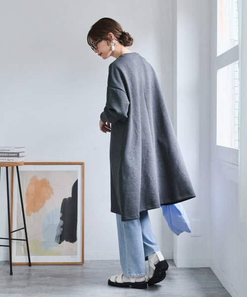 SMILE LAND(スマイルランド)の「<大きいサイズ>ゆるシルエットダンボールニットAラインチュニック(その他トップス・レディース・グレイッシュブルー/チャコールグレー/ブラック・5L~6L/3L~4L/L~LL)」の12枚目の写真
