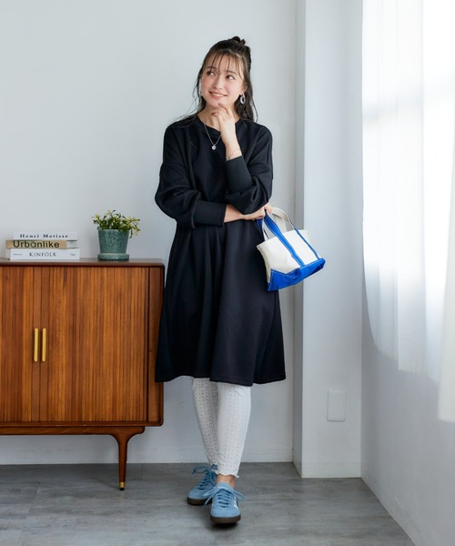 SMILE LAND(スマイルランド)の「<大きいサイズ>ゆるシルエットダンボールニットAラインチュニック(その他トップス・レディース・グレイッシュブルー/チャコールグレー/ブラック・5L~6L/3L~4L/L~LL)」の15枚目の写真
