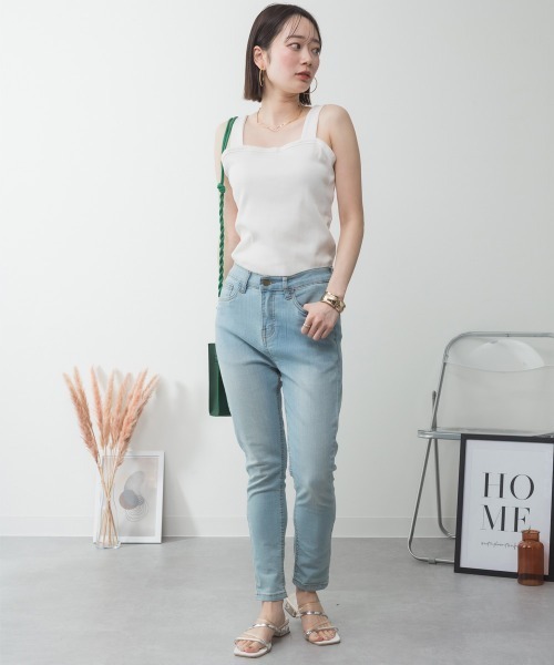 aity(アイティ)の「M-4L 2×2リブ チューブトップキャミソール 夏服(キャミソール・レディース・ベージュ/カーキ/ブラック/オフホワイト/杢グレー・3L/LL/L/M/4L)」の8枚目の写真