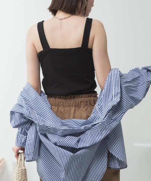 aity(アイティ)の「M-4L 2×2リブ チューブトップキャミソール 夏服(キャミソール・レディース・ベージュ/カーキ/ブラック/オフホワイト/杢グレー・3L/LL/L/M/4L)」の15枚目の写真