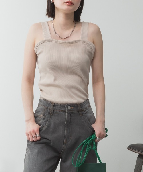 aity(アイティ)の「M-4L 2×2リブ チューブトップキャミソール 夏服(キャミソール・レディース・ベージュ/カーキ/ブラック/オフホワイト/杢グレー・3L/LL/L/M/4L)」の18枚目の写真