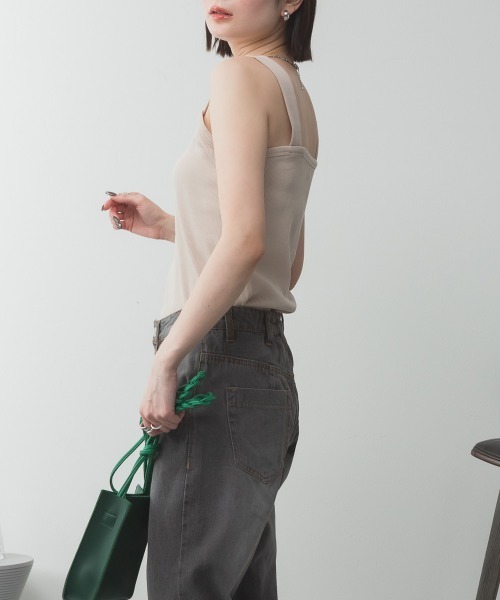 aity(アイティ)の「M-4L 2×2リブ チューブトップキャミソール 夏服(キャミソール・レディース・ベージュ/カーキ/ブラック/オフホワイト/杢グレー・3L/LL/L/M/4L)」の19枚目の写真