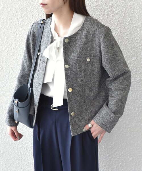 SHIPS Colors(シップス カラーズ)の「SHIPS Colors:〈手洗い可能〉シルキー ローン ボウタイ シャツ◇(シャツ/ブラウス・レディース・ダークグレー/ピンク/ホワイト・ONE SIZE)」の19枚目の写真