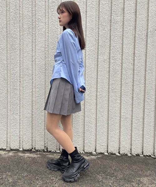 merrylatte(メリーラテ)の「WAIST TUCK CROSS SHIRT【IROHANI】(シャツ/ブラウス・レディース・ブルー・FREE)」の8枚目の写真