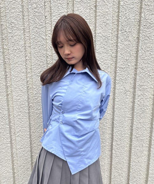 merrylatte(メリーラテ)の「WAIST TUCK CROSS SHIRT【IROHANI】(シャツ/ブラウス・レディース・ブルー・FREE)」の20枚目の写真