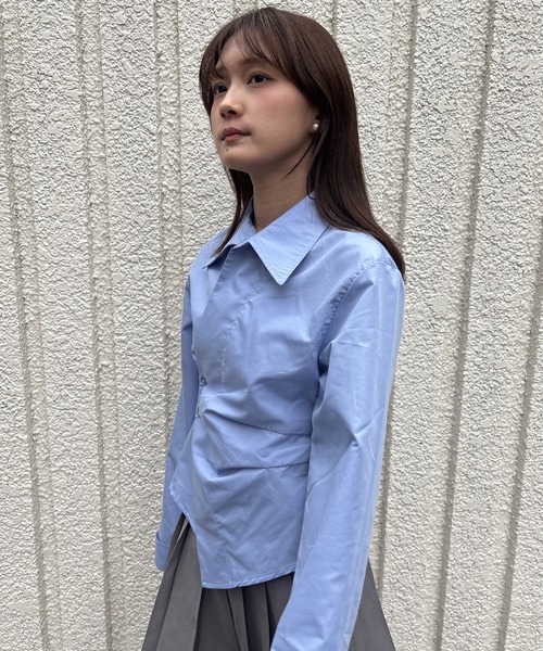 merrylatte(メリーラテ)の「WAIST TUCK CROSS SHIRT【IROHANI】(シャツ/ブラウス・レディース・ブルー・FREE)」の21枚目の写真