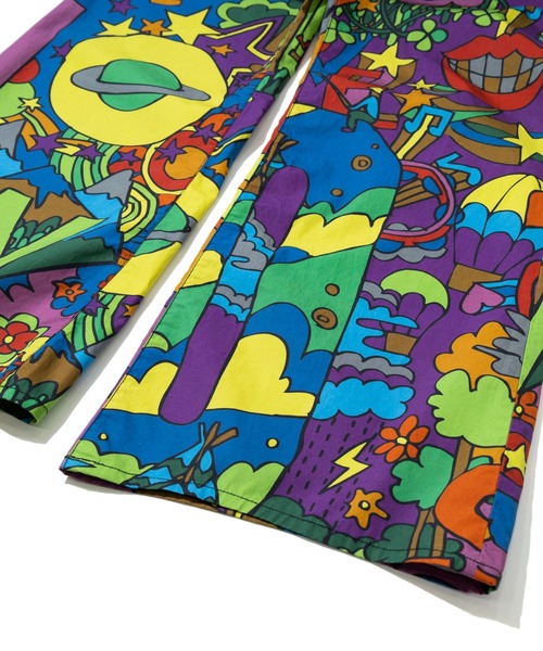go slow caravan(ゴースローキャラバン)の「タイプライター 総柄プリント ゆったりフレアパンツ(その他パンツ・メンズ・その他1/パープル系その他・LARGE/MEDIUM/SMALL)」の6枚目の写真
