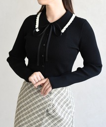 31 Sons de mode（トランテアン　ソン　ドゥ　モード）の「2026春夏新作 襟フリルニット（ニット/セーター）」