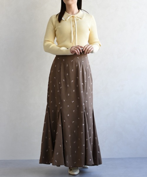 31 Sons de mode(トランテアン ソン ドゥ モード)の「2026春夏新作 襟フリルニット(ニット/セーター・レディース・オフホワイト/イエロー/ブラック・フリ-)」の14枚目の写真