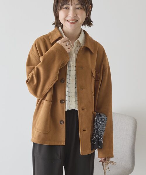 AMERICAN HOLIC(アメリカンホリック)の「スエードライクジャケット(その他アウター・レディース・ベージュ/キャメル・FREE)」の4枚目の写真