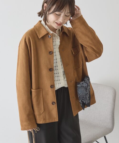 AMERICAN HOLIC(アメリカンホリック)の「スエードライクジャケット(その他アウター・レディース・ベージュ/キャメル・FREE)」の2枚目の写真