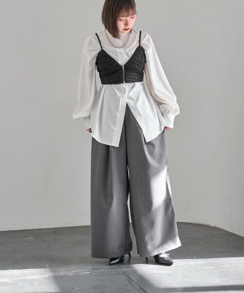 Mavie..7（メヴィセットゥ）の「【Mavie..7】チュールビスチェ（シャツ/ブラウス・レディース・ブラック・FREE）」の5枚目の写真