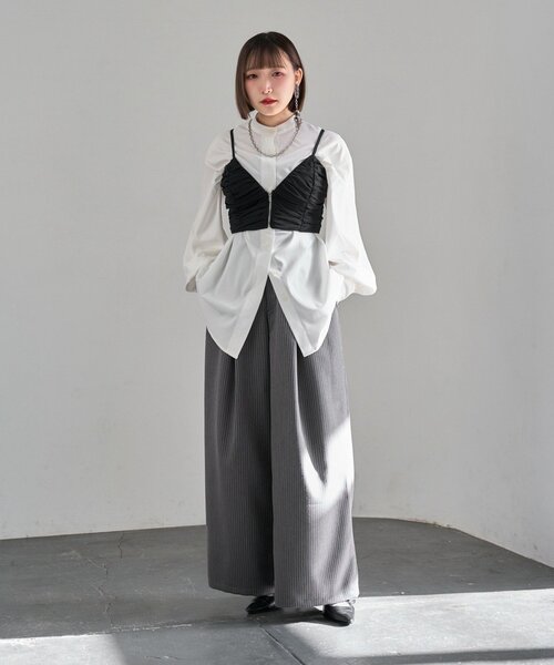 Mavie..7（メヴィセットゥ）の「【Mavie..7】チュールビスチェ（シャツ/ブラウス・レディース・ブラック・FREE）」の12枚目の写真