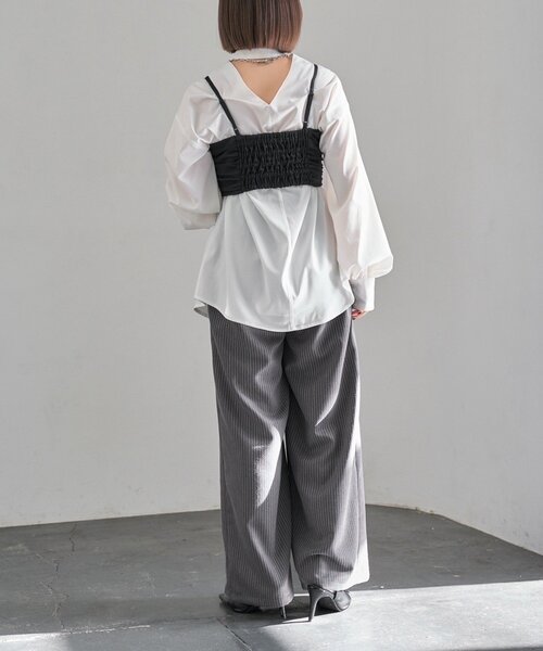 Mavie..7（メヴィセットゥ）の「【Mavie..7】チュールビスチェ（シャツ/ブラウス・レディース・ブラック・FREE）」の13枚目の写真