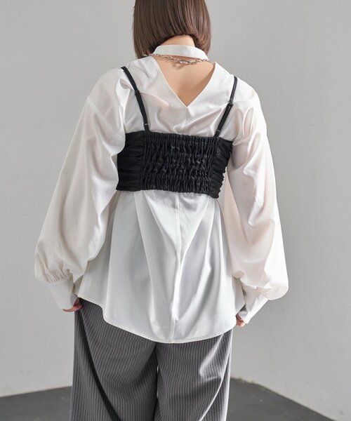 Mavie..7（メヴィセットゥ）の「【Mavie..7】チュールビスチェ（シャツ/ブラウス・レディース・ブラック・FREE）」の14枚目の写真