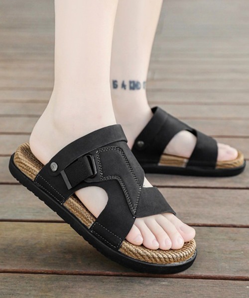 WESTBOY（ウエストボーイ）の「スウェードバックルデザインサンダル 編み込み風ソール ビーチサンダル WO26S4SD08（サンダル・メンズ・ホワイト/ブラウン/ブラック・44/43/42）」の14枚目の写真