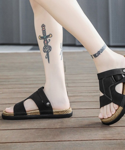 WESTBOY（ウエストボーイ）の「スウェードバックルデザインサンダル 編み込み風ソール ビーチサンダル WO26S4SD08（サンダル・メンズ・ホワイト/ブラウン/ブラック・44/43/42）」の15枚目の写真