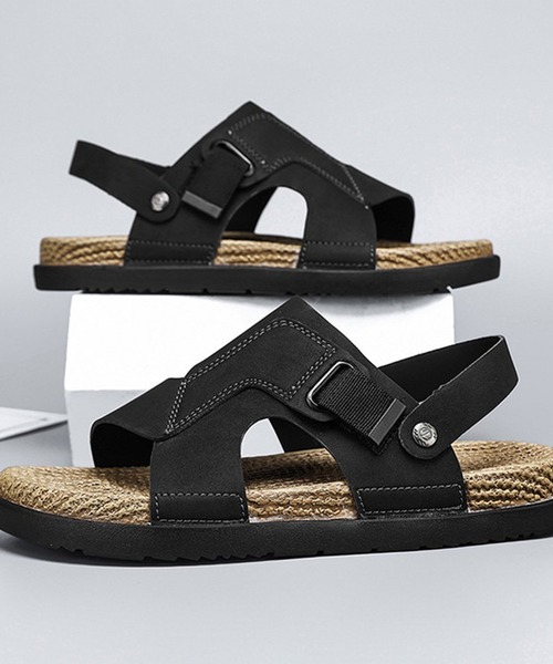 WESTBOY（ウエストボーイ）の「スウェードバックルデザインサンダル 編み込み風ソール ビーチサンダル WO26S4SD08（サンダル・メンズ・ホワイト/ブラウン/ブラック・44/43/42）」の8枚目の写真