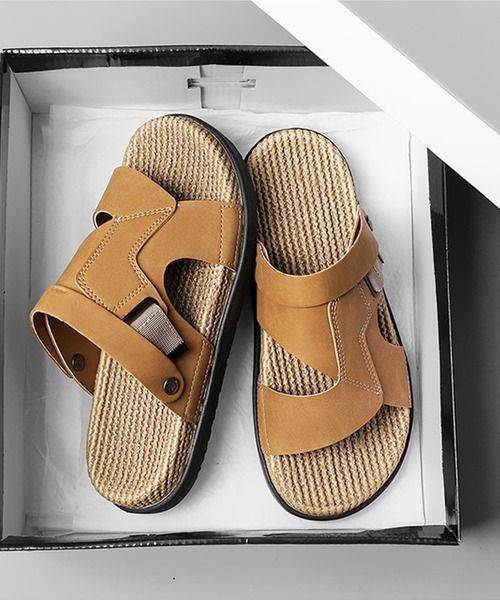 WESTBOY（ウエストボーイ）の「スウェードバックルデザインサンダル 編み込み風ソール ビーチサンダル WO26S4SD08（サンダル・メンズ・ホワイト/ブラウン/ブラック・44/43/42）」の9枚目の写真