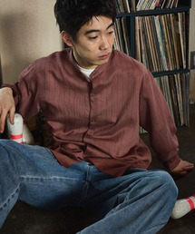 niko and... | リネン混バンドカラーシャツ(シャツ/ブラウス)