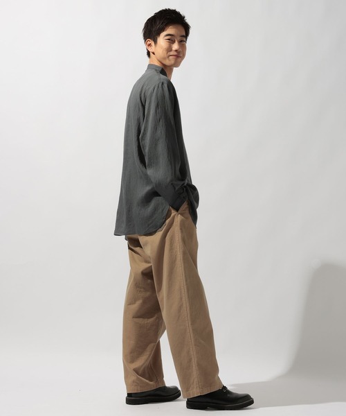 niko and...（ニコアンド）の「リネン混バンドカラーシャツ（シャツ/ブラウス・メンズ・アイボリー/チャコール/ブラウン・LARGE/MEDIUM）」の22枚目の写真