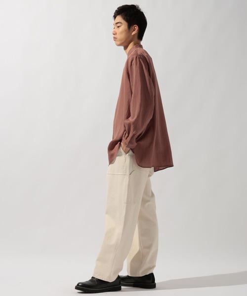 niko and...（ニコアンド）の「リネン混バンドカラーシャツ（シャツ/ブラウス・メンズ・アイボリー/チャコール/ブラウン・LARGE/MEDIUM）」の17枚目の写真