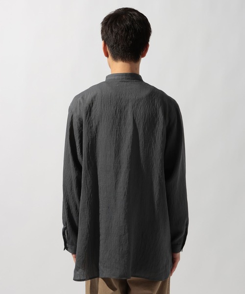 niko and...（ニコアンド）の「リネン混バンドカラーシャツ（シャツ/ブラウス・メンズ・アイボリー/チャコール/ブラウン・LARGE/MEDIUM）」の7枚目の写真