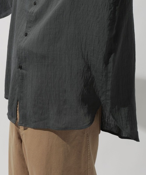 niko and...（ニコアンド）の「リネン混バンドカラーシャツ（シャツ/ブラウス・メンズ・アイボリー/チャコール/ブラウン・LARGE/MEDIUM）」の10枚目の写真