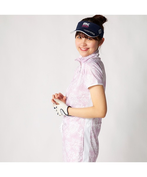 marie claire（マリ・クレール）の「marie claire GOLF/マリクレール ゴルフ ゴルフウェア 吸汗速乾 UVカット 接触冷感 遮熱 ハーフジップチュニック（チュニック・レディース・ライトブルー/ラベンダー/ネイビー・M/L/3L/LL）」の4枚目の写真
