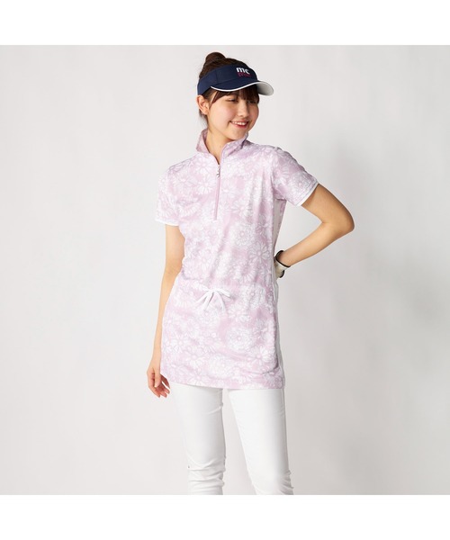 marie claire（マリ・クレール）の「marie claire GOLF/マリクレール ゴルフ ゴルフウェア 吸汗速乾 UVカット 接触冷感 遮熱 ハーフジップチュニック（チュニック・レディース・ライトブルー/ラベンダー/ネイビー・M/L/3L/LL）」の5枚目の写真