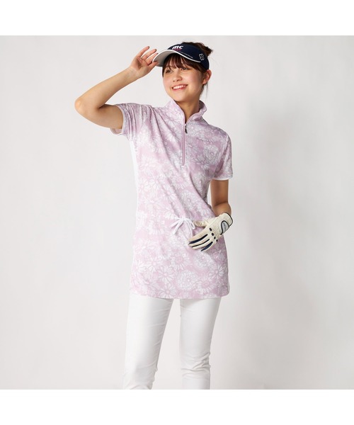 marie claire（マリ・クレール）の「marie claire GOLF/マリクレール ゴルフ ゴルフウェア 吸汗速乾 UVカット 接触冷感 遮熱 ハーフジップチュニック（チュニック・レディース・ライトブルー/ラベンダー/ネイビー・M/L/3L/LL）」の6枚目の写真
