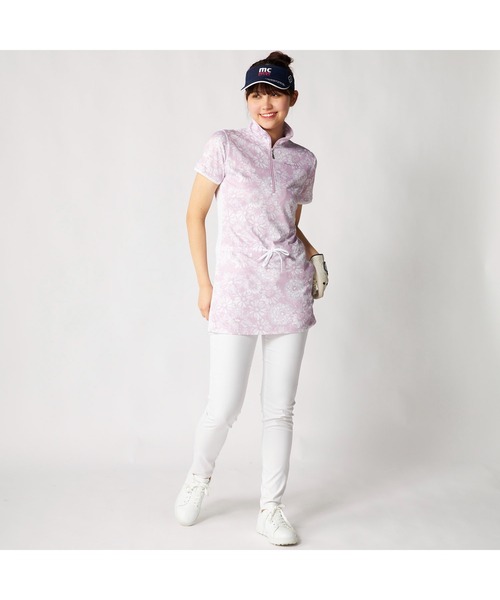 marie claire（マリ・クレール）の「marie claire GOLF/マリクレール ゴルフ ゴルフウェア 吸汗速乾 UVカット 接触冷感 遮熱 ハーフジップチュニック（チュニック・レディース・ライトブルー/ラベンダー/ネイビー・M/L/3L/LL）」の7枚目の写真
