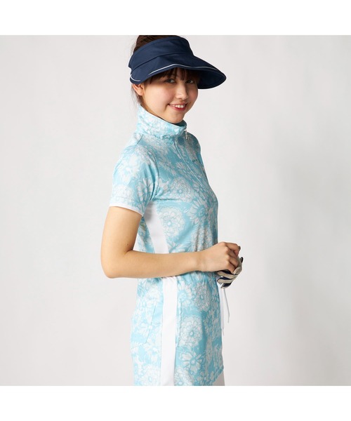marie claire（マリ・クレール）の「marie claire GOLF/マリクレール ゴルフ ゴルフウェア 吸汗速乾 UVカット 接触冷感 遮熱 ハーフジップチュニック（チュニック・レディース・ライトブルー/ラベンダー/ネイビー・M/L/3L/LL）」の16枚目の写真