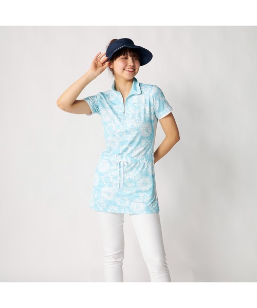 marie claire（マリ・クレール）の「marie claire GOLF/マリクレール ゴルフ ゴルフウェア 吸汗速乾 UVカット 接触冷感 遮熱 ハーフジップチュニック（チュニック・レディース・ライトブルー/ラベンダー/ネイビー・M/L/3L/LL）」の17枚目の写真