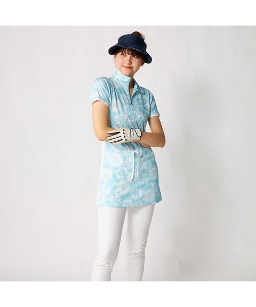 marie claire（マリ・クレール）の「marie claire GOLF/マリクレール ゴルフ ゴルフウェア 吸汗速乾 UVカット 接触冷感 遮熱 ハーフジップチュニック（チュニック・レディース・ライトブルー/ラベンダー/ネイビー・M/L/3L/LL）」の18枚目の写真