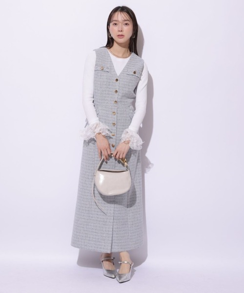 Mystrada(マイストラーダ)の「ツィードジレワンピ(ワンピース・レディース・ライトブルー/イエロー系その他・38/36)」の3枚目の写真