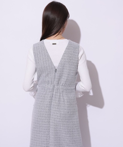 Mystrada(マイストラーダ)の「ツィードジレワンピ(ワンピース・レディース・ライトブルー/イエロー系その他・38/36)」の9枚目の写真