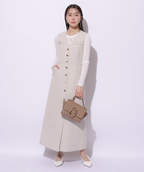 Mystrada(マイストラーダ)の「ツィードジレワンピ(ワンピース・レディース・ライトブルー/イエロー系その他・38/36)」の11枚目の写真